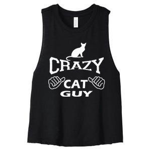 Pet Cat Breed Crazy Guy Gift Idea Feline Lover Women's Racerback Cropped Tank