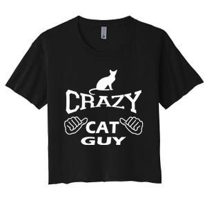 Pet Cat Breed Crazy Guy Gift Idea Feline Lover Women's Crop Top Tee