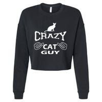 Pet Cat Breed Crazy Guy Gift Idea Feline Lover Cropped Pullover Crew