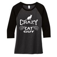 Pet Cat Breed Crazy Guy Gift Idea Feline Lover Women's Tri-Blend 3/4-Sleeve Raglan Shirt