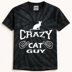 Pet Cat Breed Crazy Guy Gift Idea Feline Lover Kids Tie-Dye T-Shirt