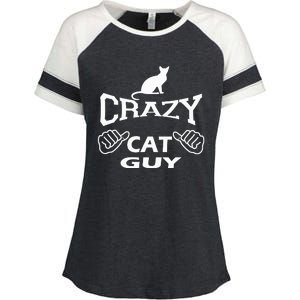 Pet Cat Breed Crazy Guy Gift Idea Feline Lover Enza Ladies Jersey Colorblock Tee