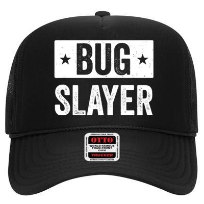 Pest Control Bug Exterminator Bug Slayer Funny High Crown Mesh Back Trucker Hat