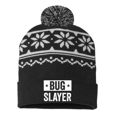 Pest Control Bug Exterminator Bug Slayer Funny USA-Made Snowflake Beanie