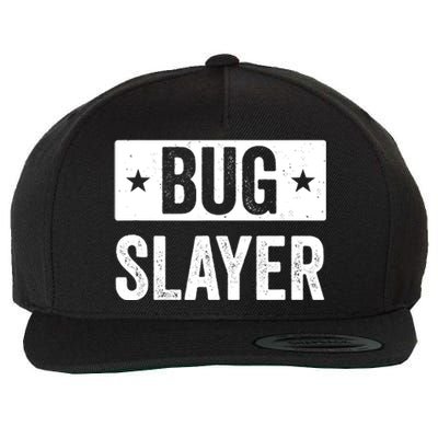 Pest Control Bug Exterminator Bug Slayer Funny Wool Snapback Cap