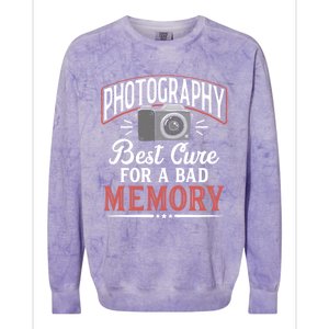 Photography Cure Bad Memory Camera Photographer Gift Colorblast Crewneck Sweatshirt