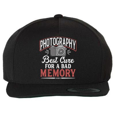 Photography Cure Bad Memory Camera Photographer Gift Wool Snapback Cap