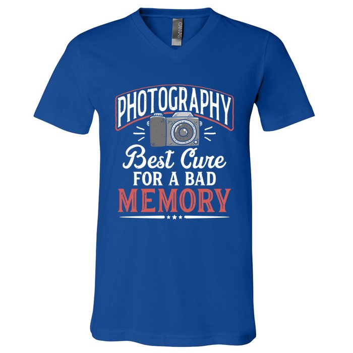 Photography Cure Bad Memory Camera Photographer Gift V-Neck T-Shirt