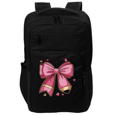 Pencil Coquette Bow Test Day Teacher Motivational Testing Impact Tech Backpack