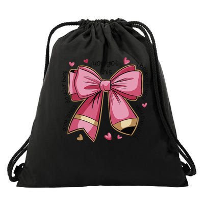 Pencil Coquette Bow Test Day Teacher Motivational Testing Drawstring Bag