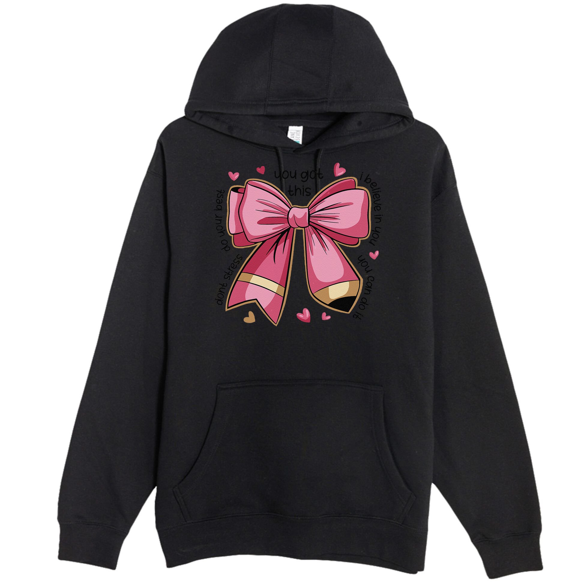 Pencil Coquette Bow Test Day Teacher Motivational Testing Premium Pullover Hoodie