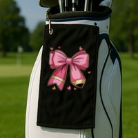 Pencil Coquette Bow Test Day Teacher Motivational Testing Golf Towel