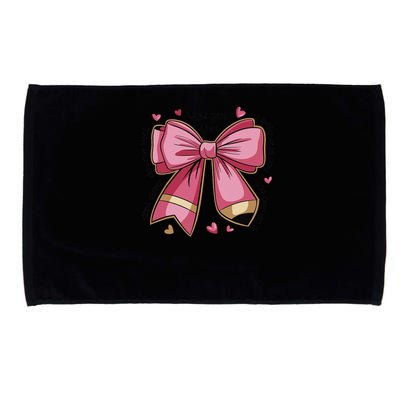 Pencil Coquette Bow Test Day Teacher Motivational Testing Microfiber Hand Towel
