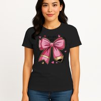 Pencil Coquette Bow Test Day Teacher Motivational Testing Womens T-Shirt