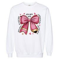 Pencil Coquette Bow Test Day Teacher Motivational Testing Garment-Dyed Sweatshirt
