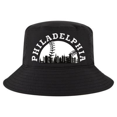 Philly Cityscape Baseball Philadelphia Skyline Vintage Cool Comfort Performance Bucket Hat