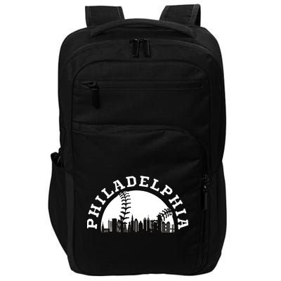 Philly Cityscape Baseball Philadelphia Skyline Vintage Impact Tech Backpack