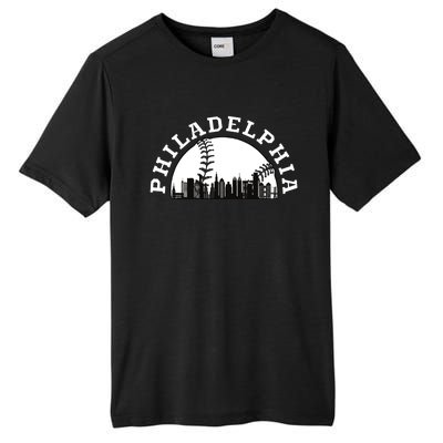 Philly Cityscape Baseball Philadelphia Skyline Vintage Tall Fusion ChromaSoft Performance T-Shirt