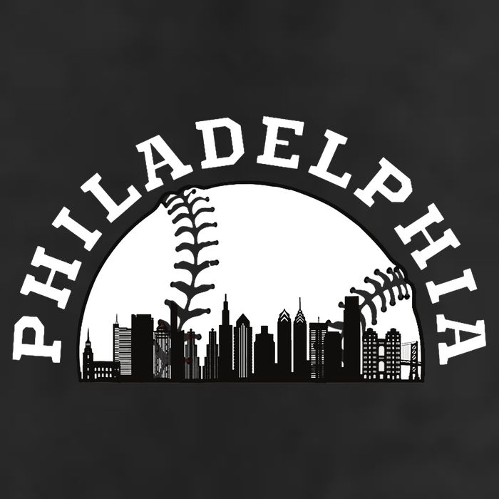 Philly Cityscape Baseball Philadelphia Skyline Vintage Beanie
