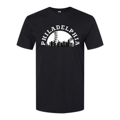 Philly Cityscape Baseball Philadelphia Skyline Vintage Softstyle® CVC T-Shirt