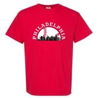 Philly Cityscape Baseball Philadelphia Skyline Vintage Garment-Dyed Heavyweight T-Shirt