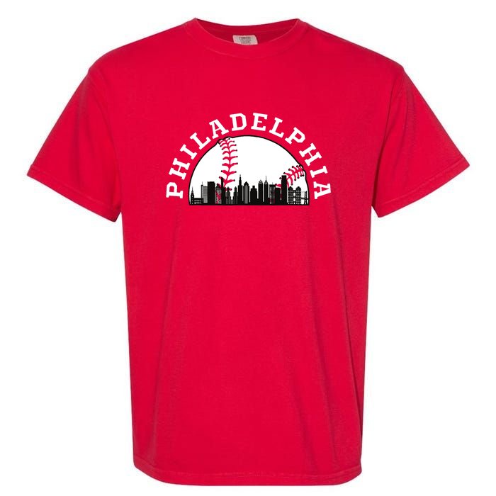 Philly Cityscape Baseball Philadelphia Skyline Vintage Garment-Dyed Heavyweight T-Shirt