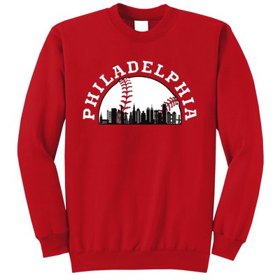 Philly Cityscape Baseball Philadelphia Skyline Vintage Sweatshirt