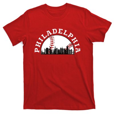 Philly Cityscape Baseball Philadelphia Skyline Vintage T-Shirt