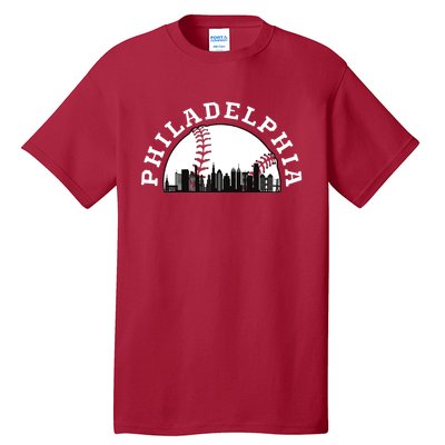 Philly Cityscape Baseball Philadelphia Skyline Vintage Tall T-Shirt