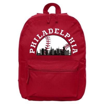 Philly Cityscape Baseball Philadelphia Skyline Vintage 16 in Basic Backpack
