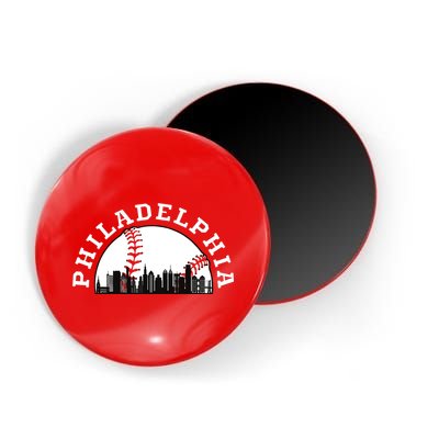 Philly Cityscape Baseball Philadelphia Skyline Vintage Magnet