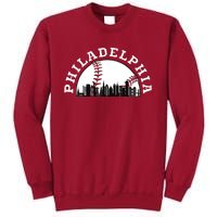 Philly Cityscape Baseball Philadelphia Skyline Vintage Tall Sweatshirt