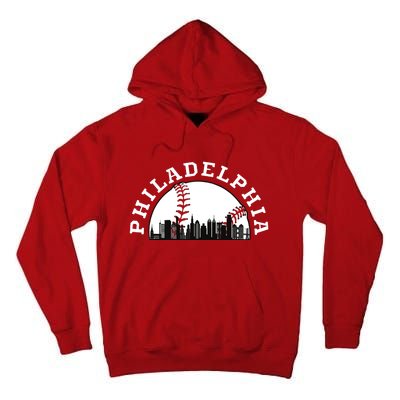 Philly Cityscape Baseball Philadelphia Skyline Vintage Tall Hoodie