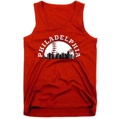 Philly Cityscape Baseball Philadelphia Skyline Vintage Tank Top