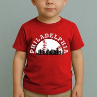 Philly Cityscape Baseball Philadelphia Skyline Vintage Toddler T-Shirt