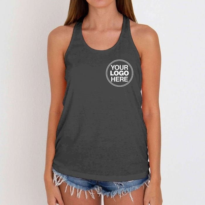 Personalized Company Business Logo Pocket Outfit Sports Team Women's Knotted Racerback Tank