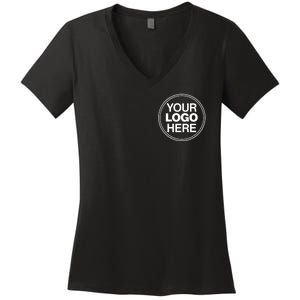 Personalized Company Business Logo Pocket Outfit Sports Team Women's V-Neck T-Shirt