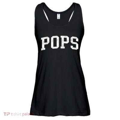 Pops Classic Bold Font Pops Birthday Gift Ladies Essential Flowy Tank