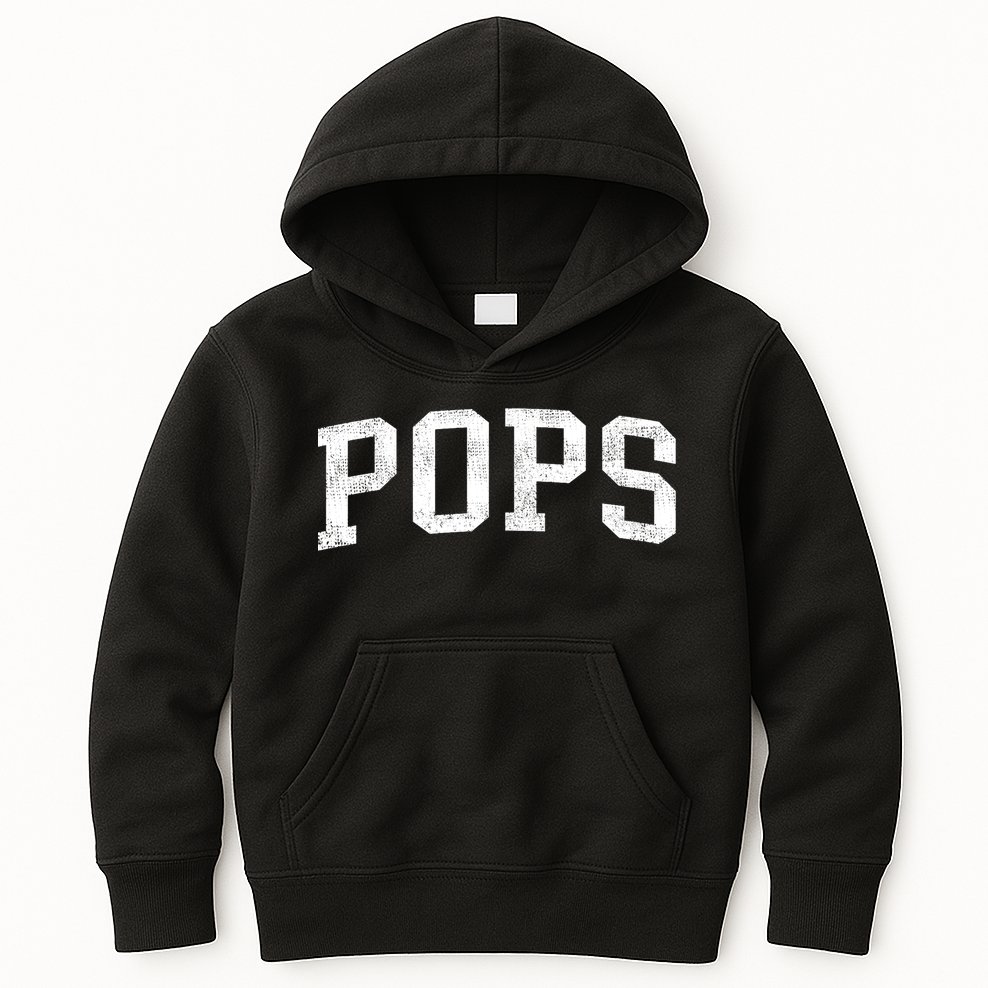 Pops Classic Bold Font Pops Birthday Gift Kids Hoodie