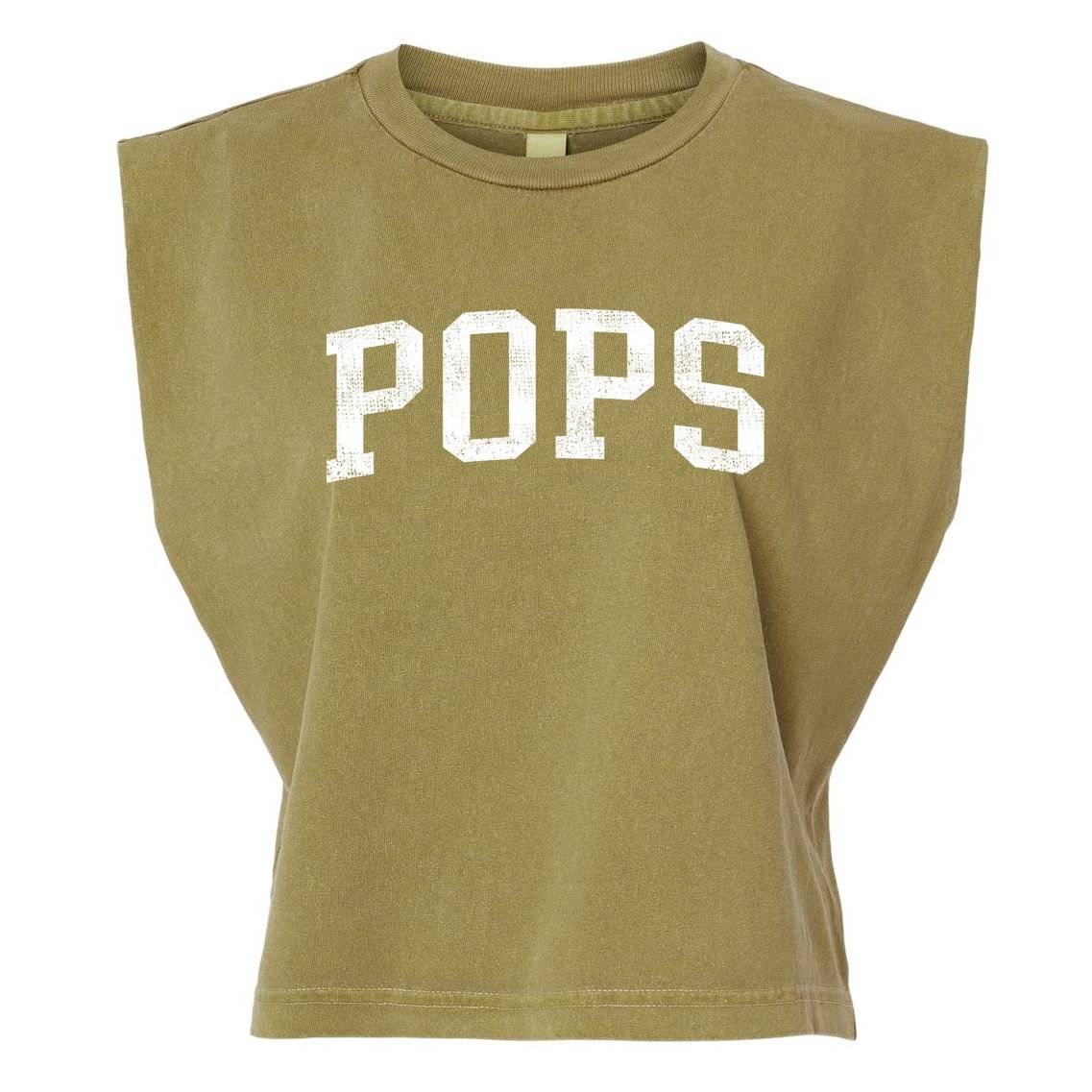 Pops Classic Bold Font Pops Birthday Gift Garment-Dyed Women's Muscle Tee