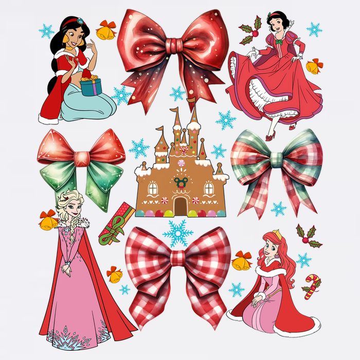 Princess Coquette Bows Christmas Lights Cartoon Movie Princess Merry Beanie