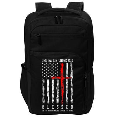 Patriotic Christian Blessed One Nation Under God 4th Of July Impact Tech Backpack