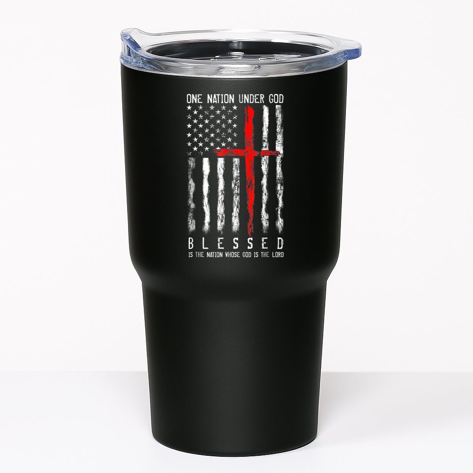 Patriotic Christian Blessed One Nation Under God 4th Of July Tumbler