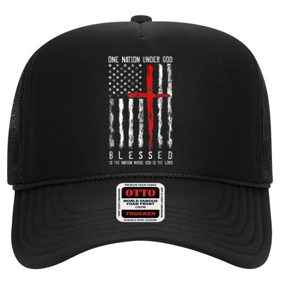 Patriotic Christian Blessed One Nation Under God 4th Of July Trucker Hat