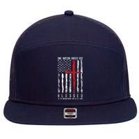 Patriotic Christian Blessed One Nation Under God 4th Of July 7 Panel Mesh Trucker Snapback Hat