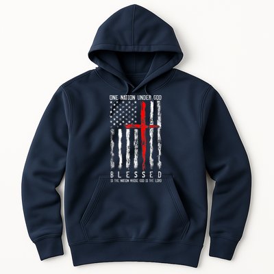 Patriotic Christian Blessed One Nation Under God 4th Of July Hoodie