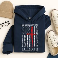 Patriotic Christian Blessed One Nation Under God 4th Of July Hoodie