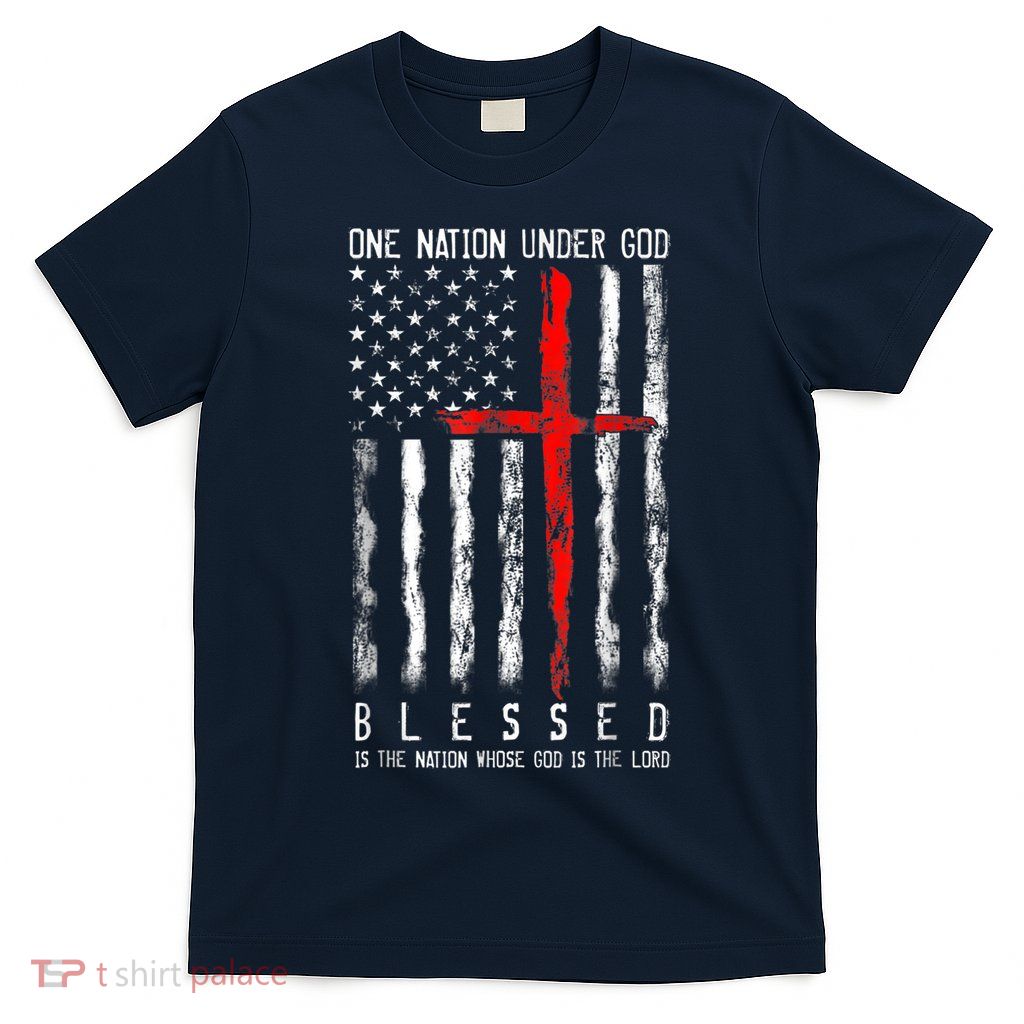 Patriotic Christian Blessed One Nation Under God 4th Of July T-Shirt