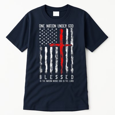 Patriotic Christian Blessed One Nation Under God 4th Of July Tall T-Shirt