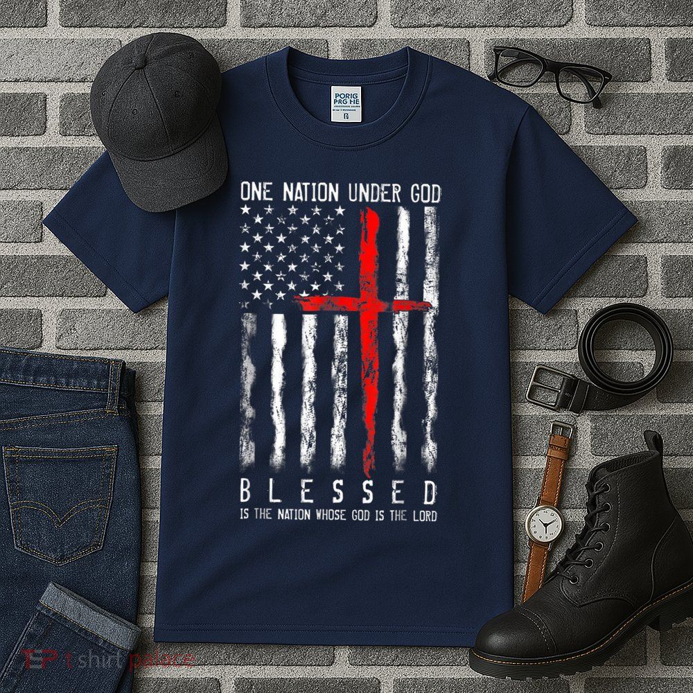 Patriotic Christian Blessed One Nation Under God 4th Of July Tall T-Shirt